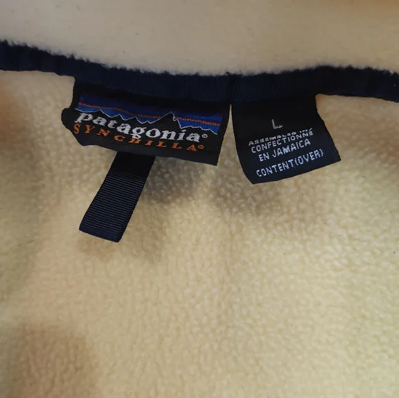 Patagonia Synchilla Vintage Mens Size L Yellow Snap Fleece - Picture 4 of 7